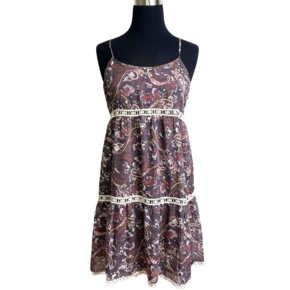 Women's Paisley Print Spaghetti Strap Dress - Size Medium